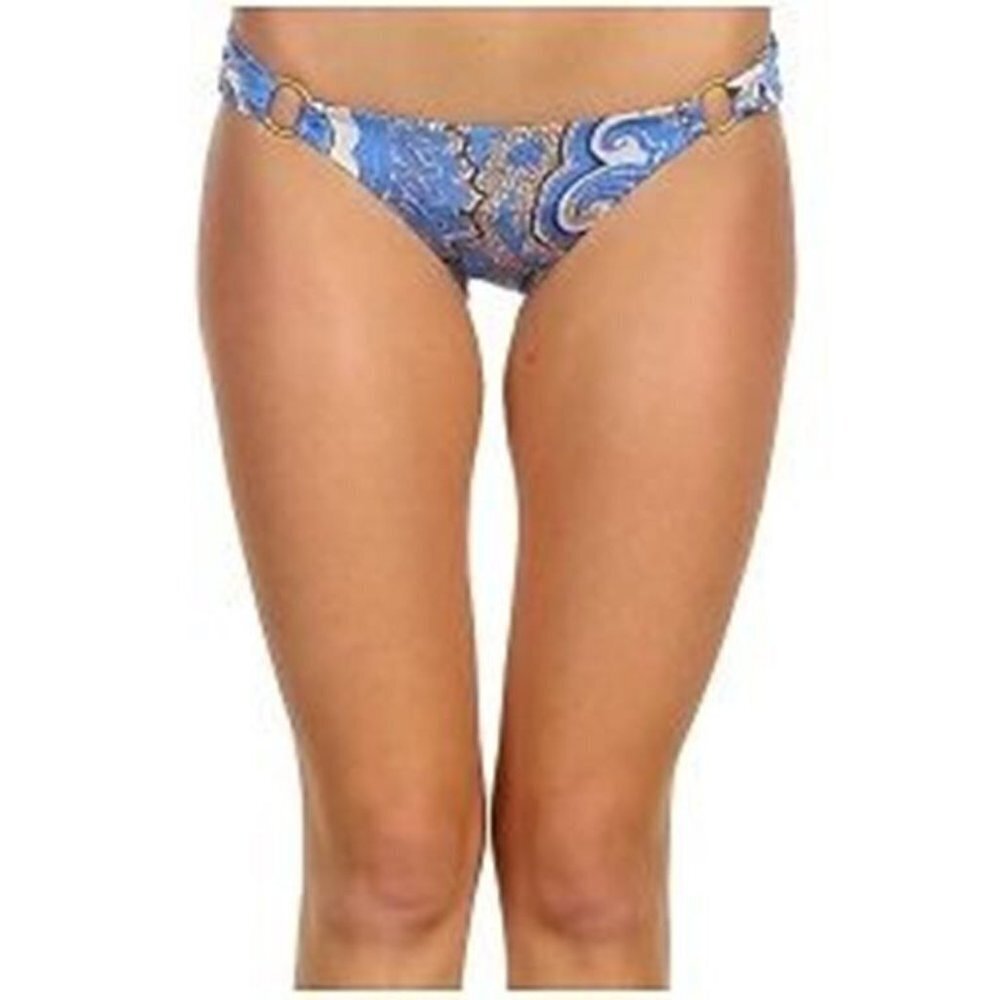 VITAMIN A Gold Swimwear BIKINI BOTTOM Cosmo Cinch Back SHIMMER Print Matte RINGS